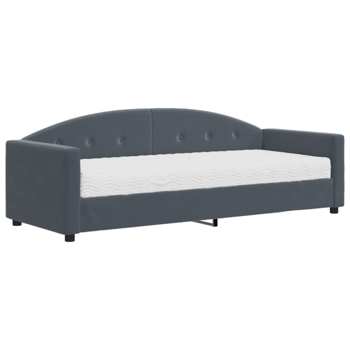 daybed med madras 80x200 cm velour mørkegrå
