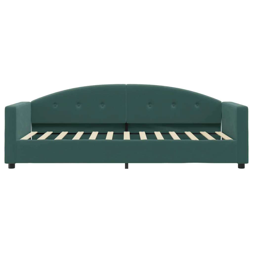 daybed med madras 80x200 cm velour mørkegrøn