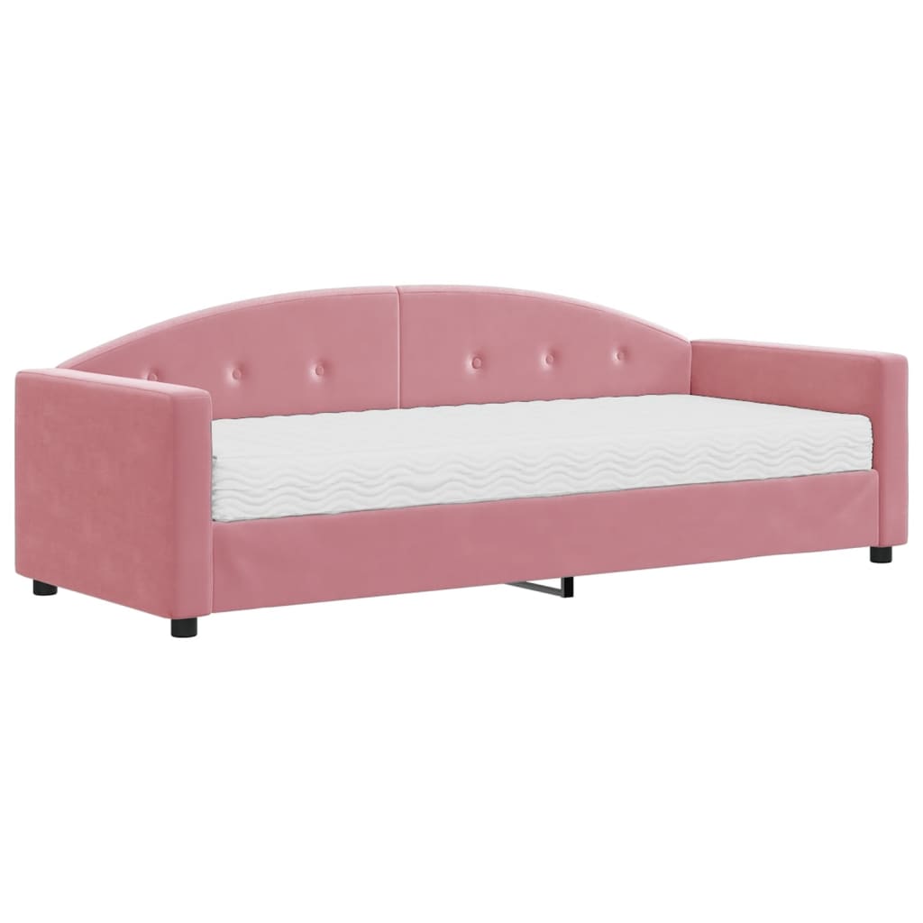 daybed med madras 80x200 cm velour pink