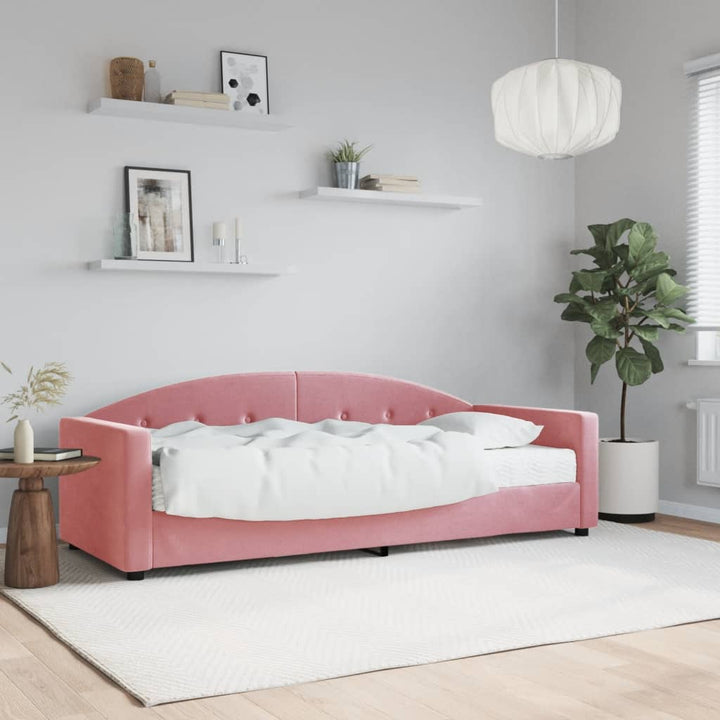 daybed med madras 80x200 cm velour pink