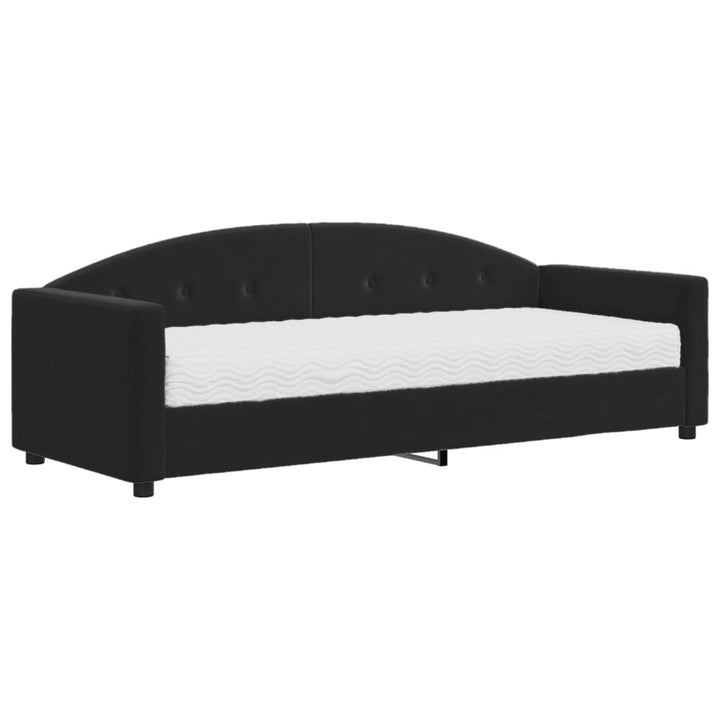 daybed med madras 80x200 cm velour sort