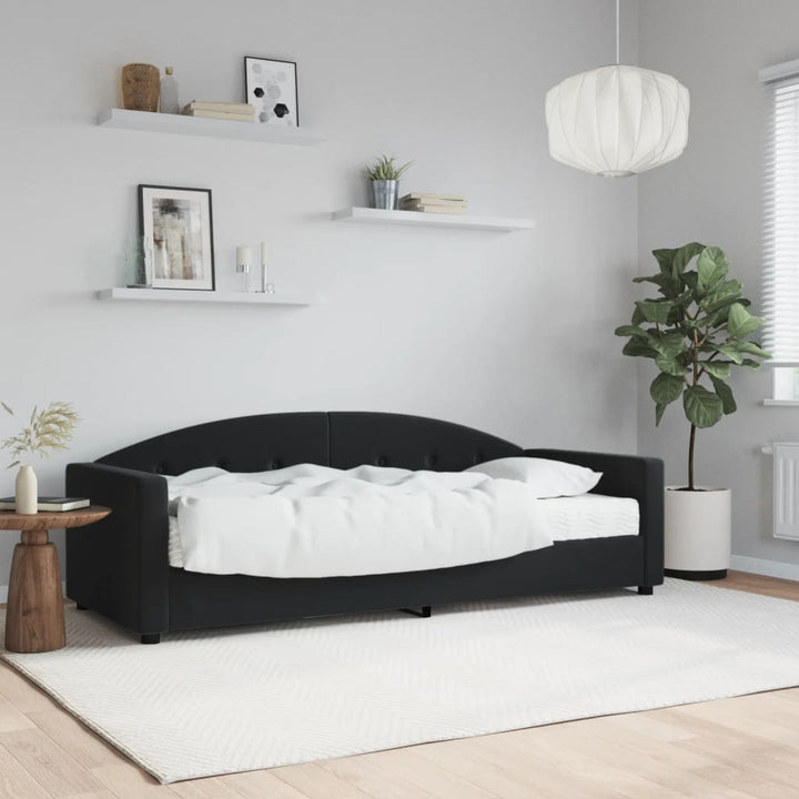 daybed med madras 80x200 cm velour sort
