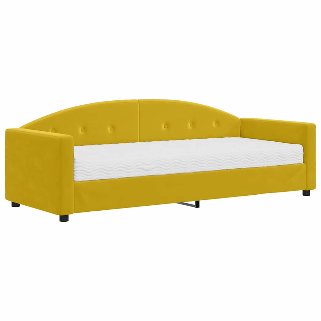 daybed med madras 80x200 cm velour gul
