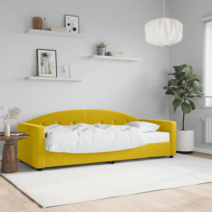 daybed med madras 80x200 cm velour gul