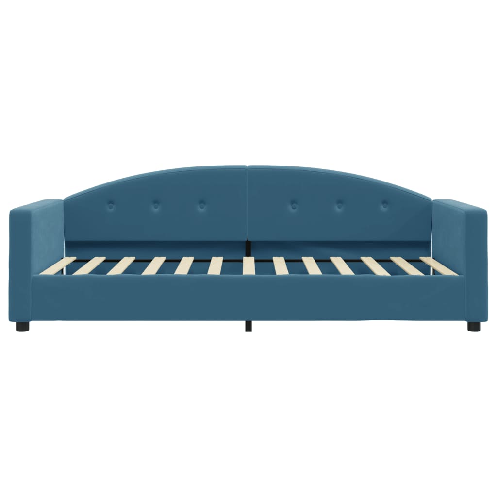 daybed med madras 90x200 cm velour blå