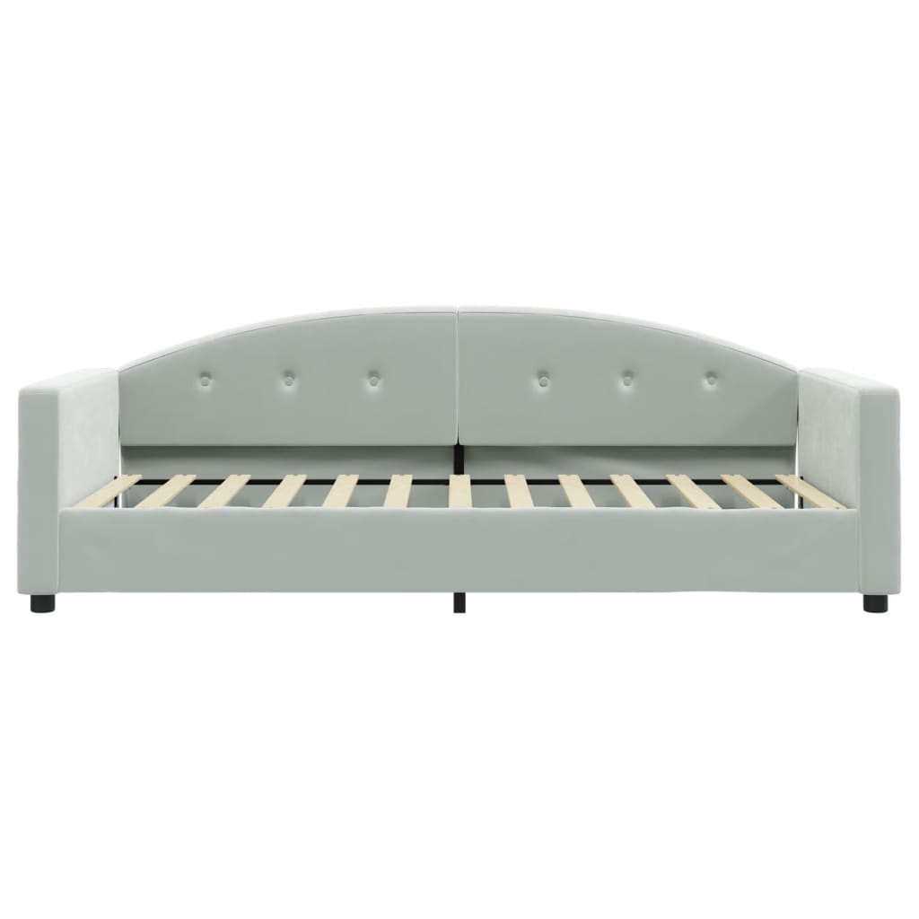 daybed med madras 90x200 cm velour lysegrå