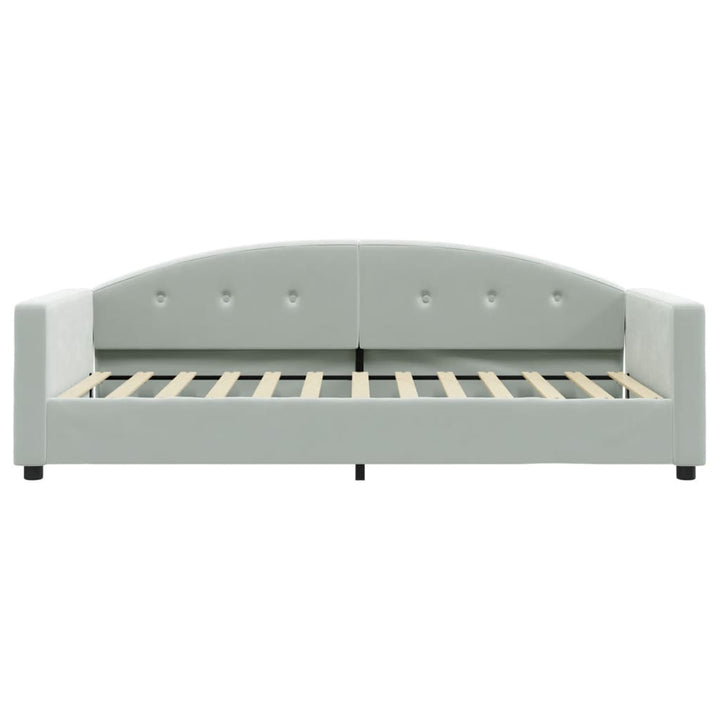 daybed med madras 90x200 cm velour lysegrå