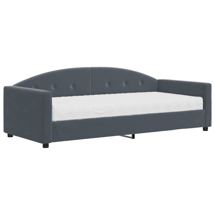 daybed med madras 90x200 cm velour mørkegrå