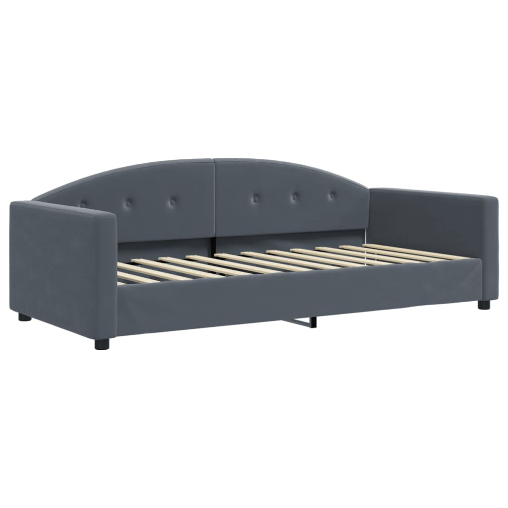 daybed med madras 90x200 cm velour mørkegrå