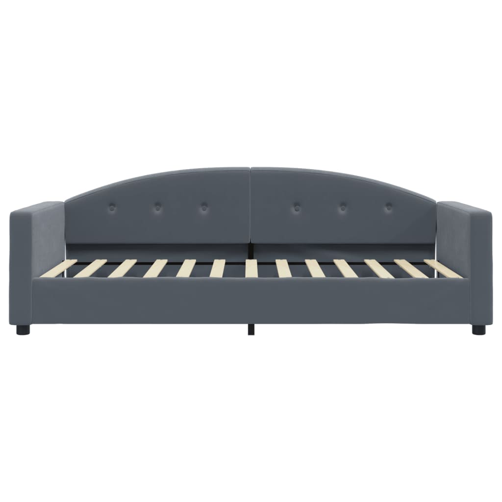 daybed med madras 90x200 cm velour mørkegrå
