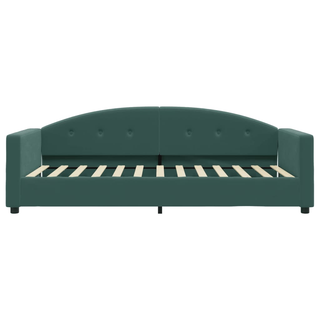 daybed med madras 90x200 cm velour mørkegrøn