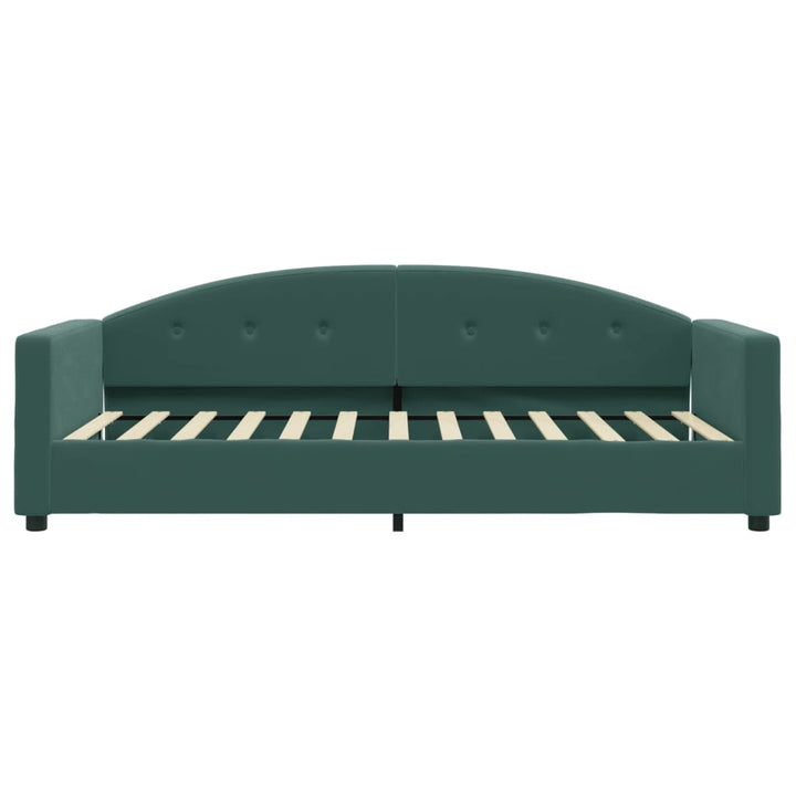 daybed med madras 90x200 cm velour mørkegrøn
