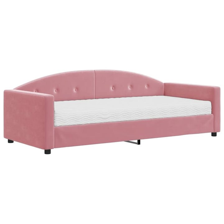 daybed med madras 90x200 cm velour pink