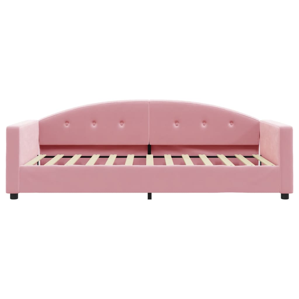 daybed med madras 90x200 cm velour pink