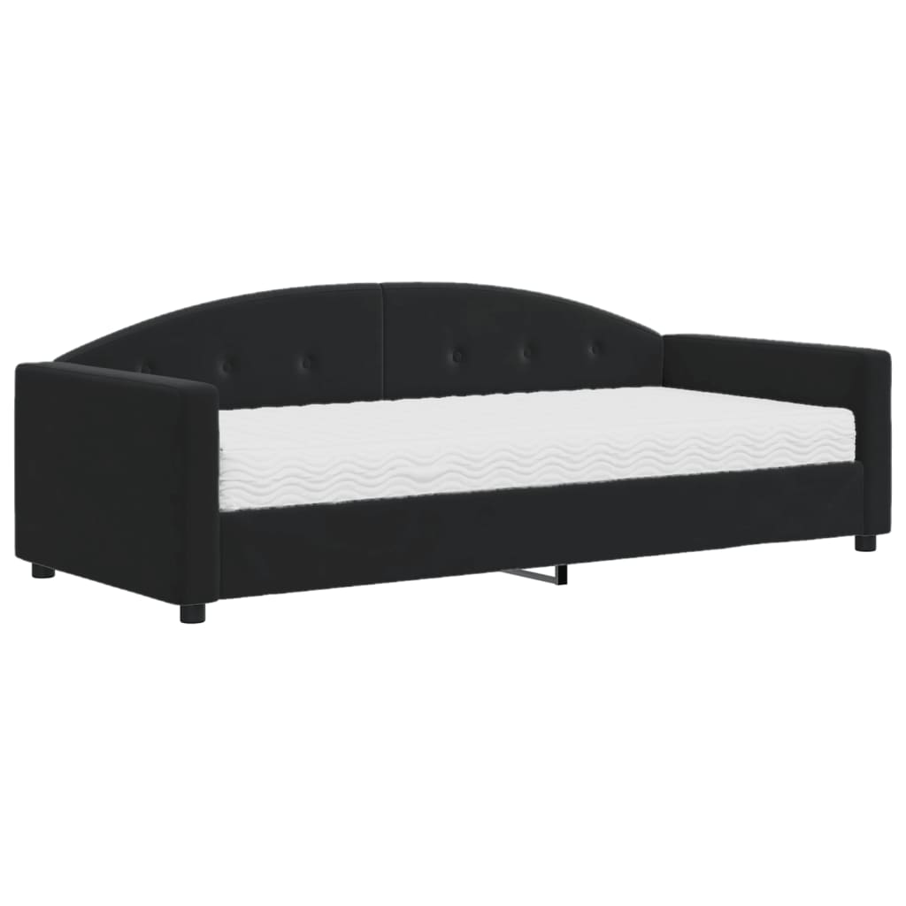 daybed med madras 90x200 cm velour sort