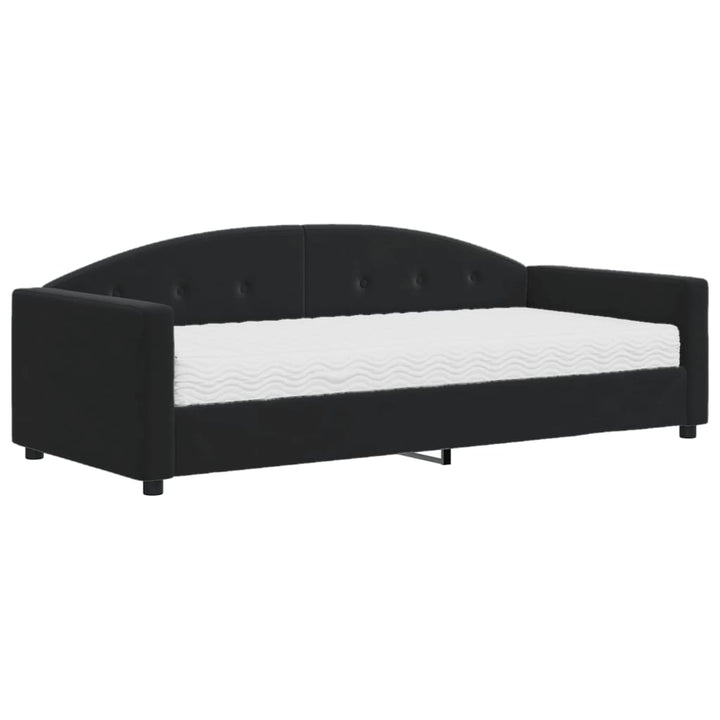 daybed med madras 90x200 cm velour sort