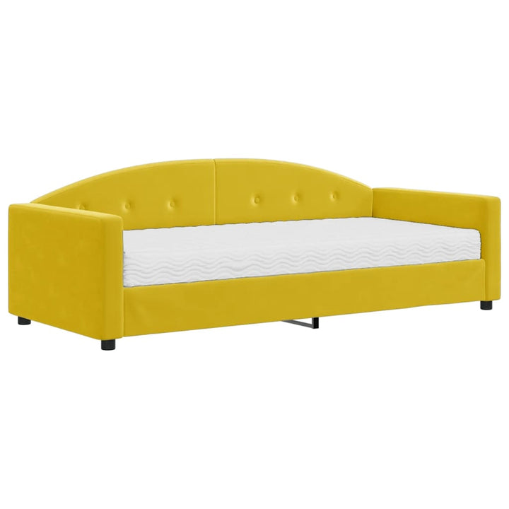 daybed med madras 90x200 cm velour gul