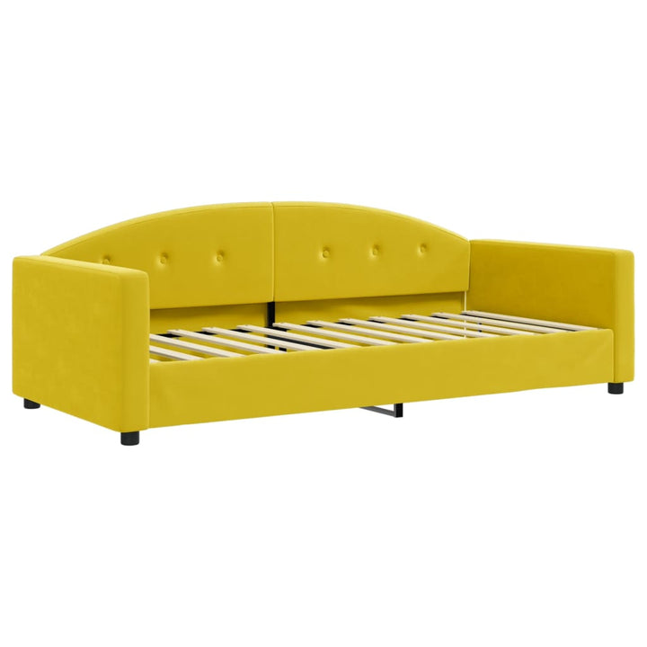 daybed med madras 90x200 cm velour gul