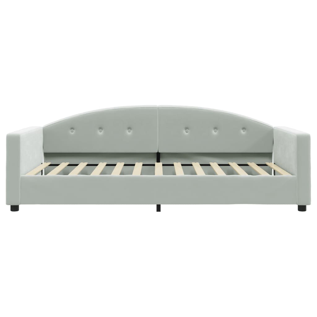 daybed med madras 100x200 cm velour lysegrå