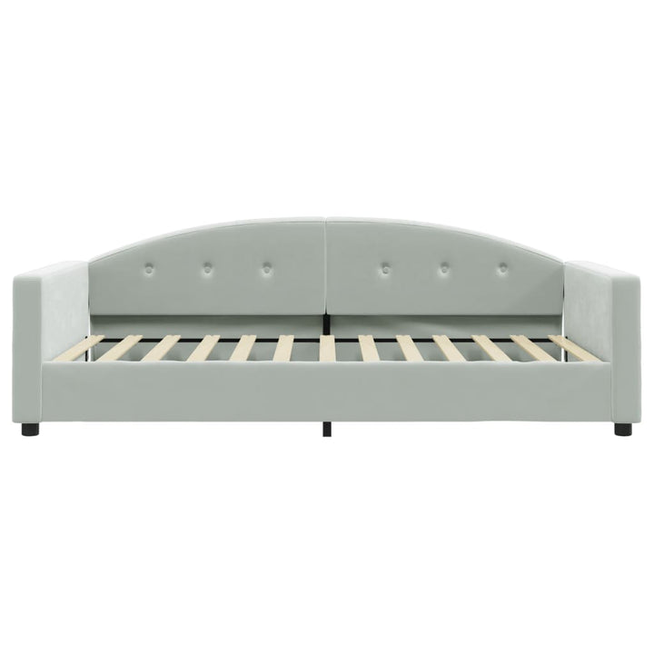 daybed med madras 100x200 cm velour lysegrå