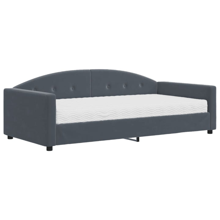 daybed med madras 100x200 cm velour mørkegrå
