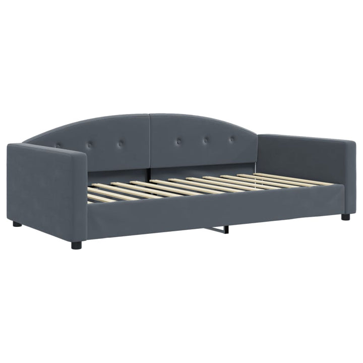 daybed med madras 100x200 cm velour mørkegrå