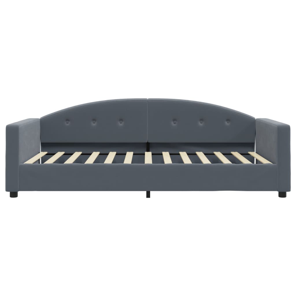 daybed med madras 100x200 cm velour mørkegrå