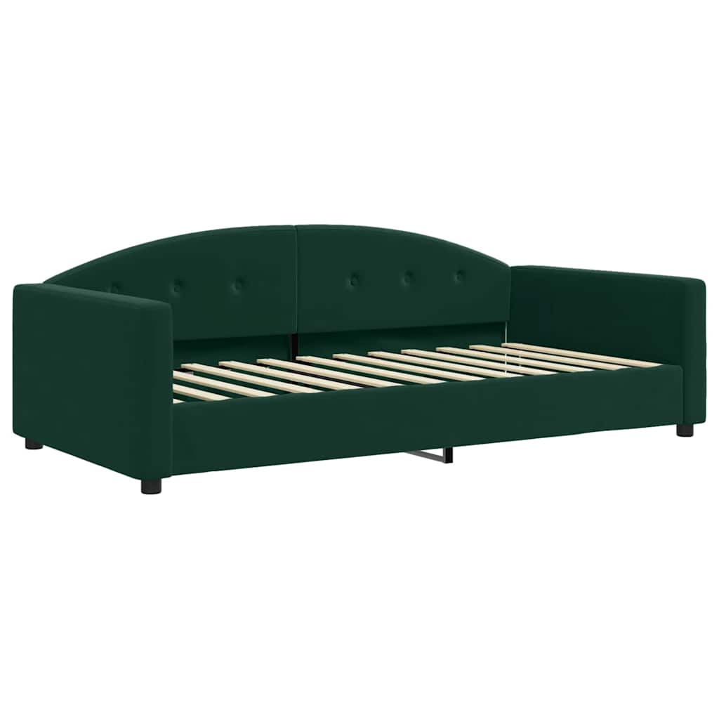 daybed med madras 100x200 cm velour mørkegrøn