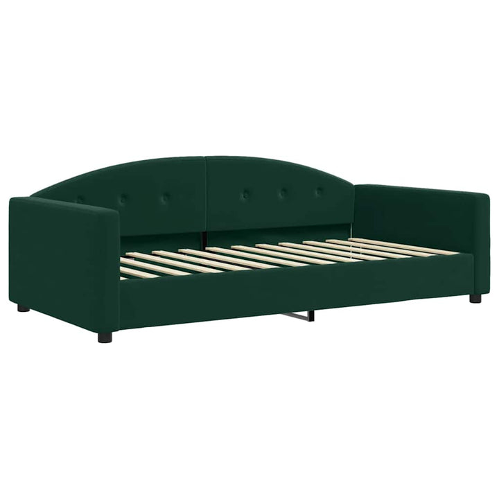 daybed med madras 100x200 cm velour mørkegrøn
