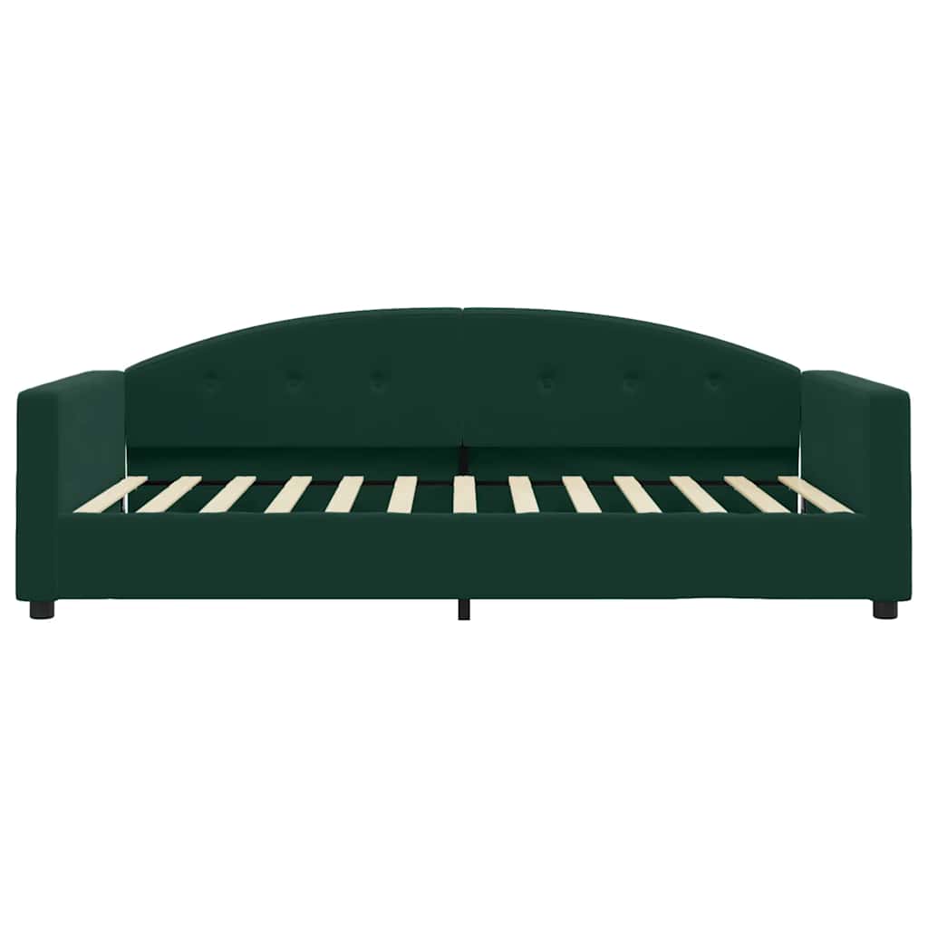 daybed med madras 100x200 cm velour mørkegrøn