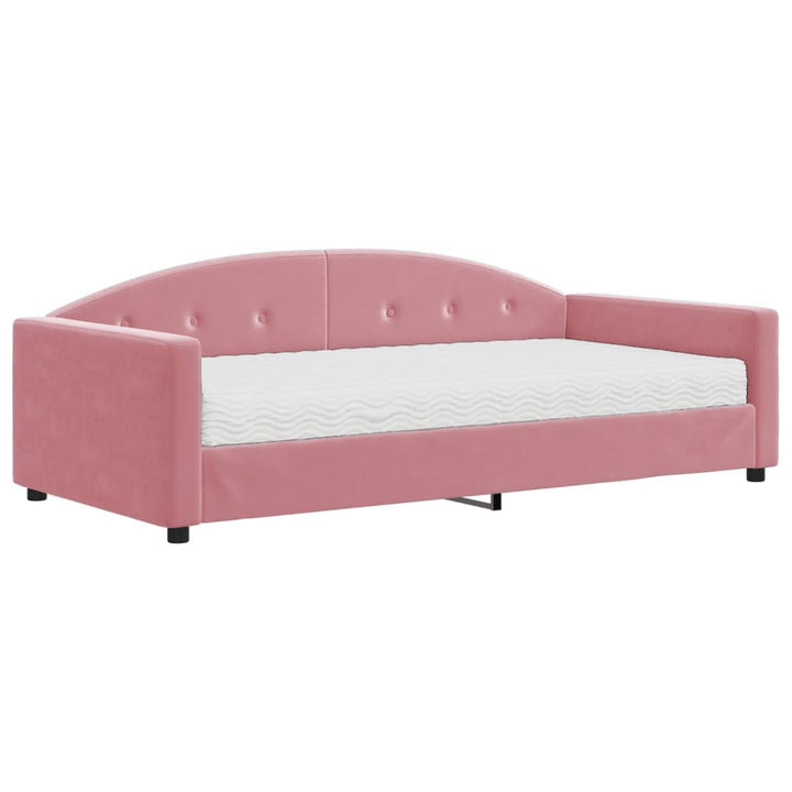 daybed med madras 100x200 cm velour pink