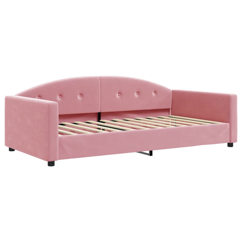 daybed med madras 100x200 cm velour pink