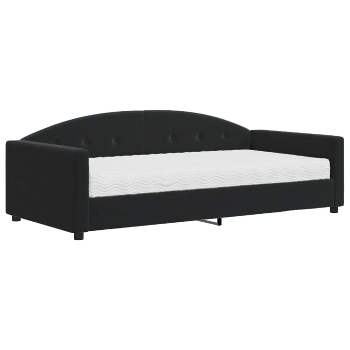 daybed med madras 100x200 cm velour sort