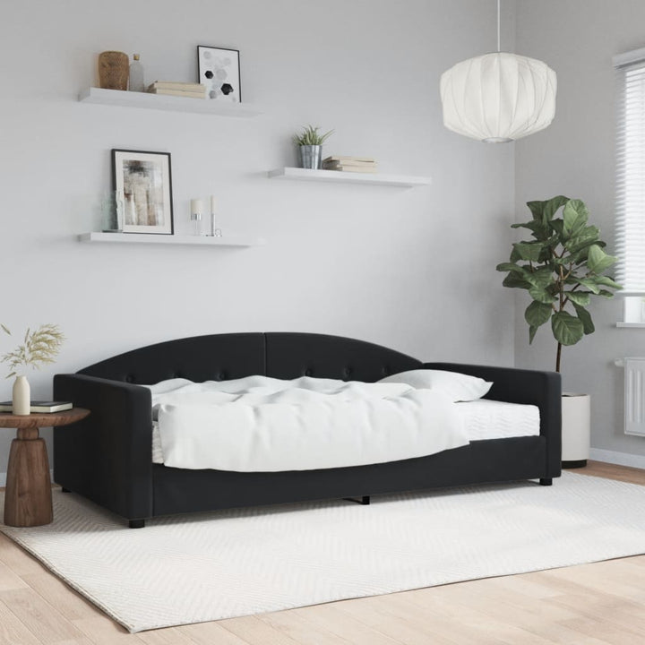 daybed med madras 100x200 cm velour sort