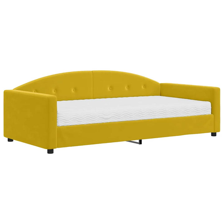 daybed med madras 100x200 cm velour gul