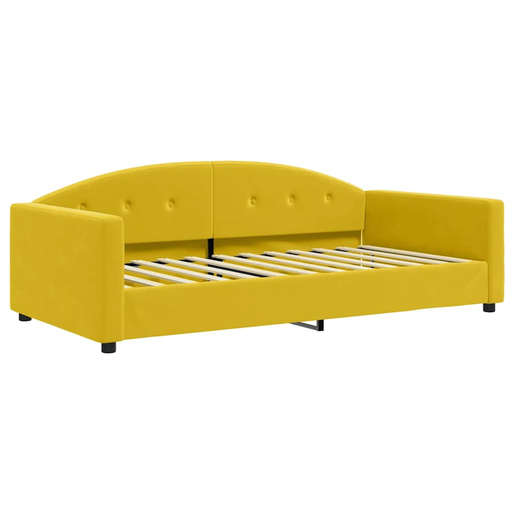 daybed med madras 100x200 cm velour gul