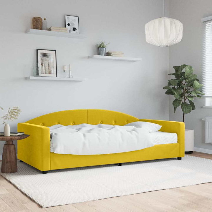 daybed med madras 100x200 cm velour gul