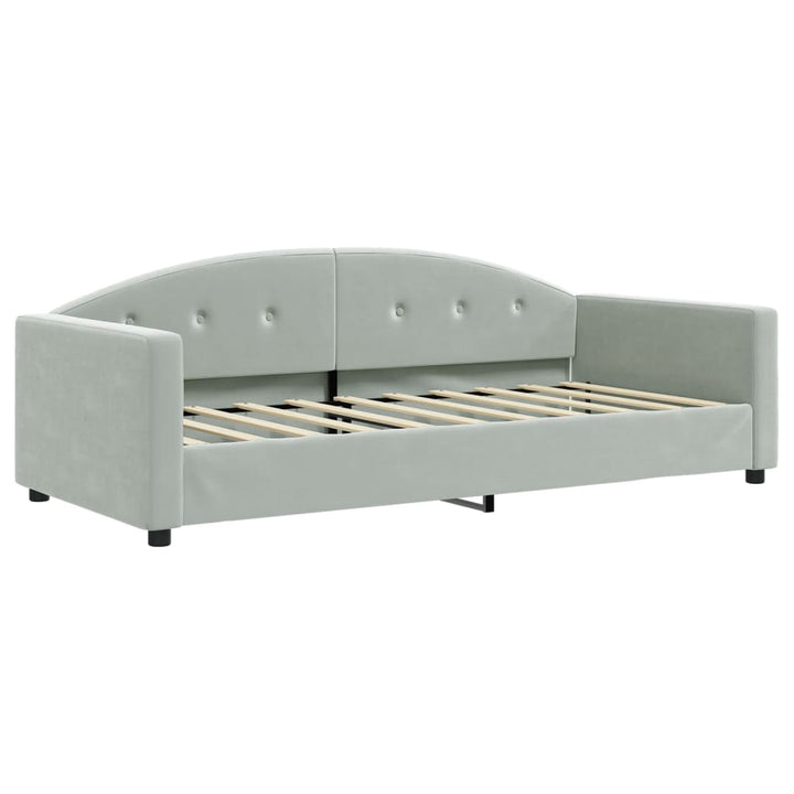 daybed med madras 90x190 cm velour lysegrå