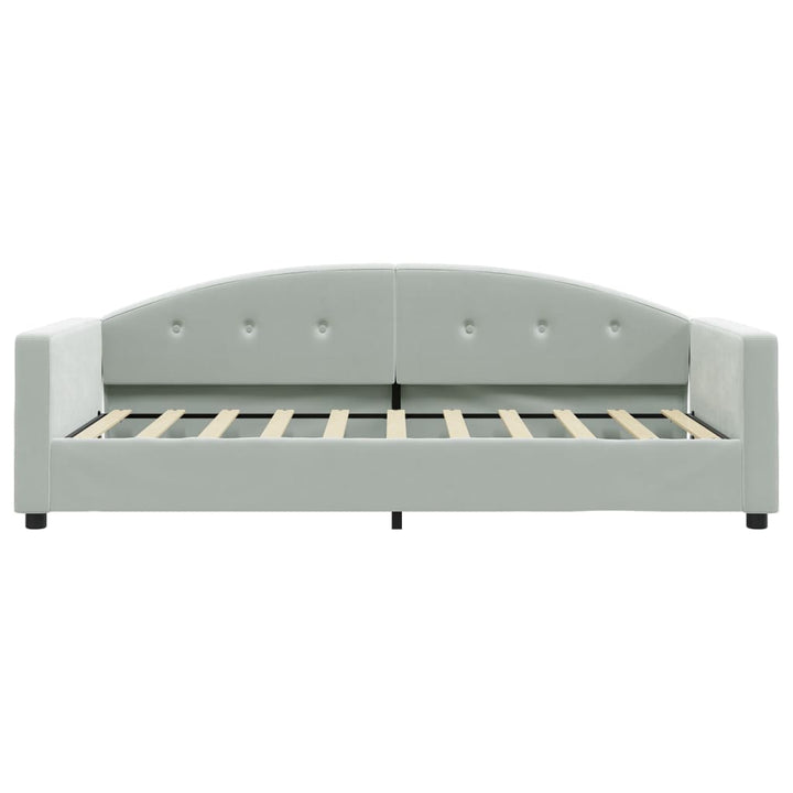 daybed med madras 90x190 cm velour lysegrå