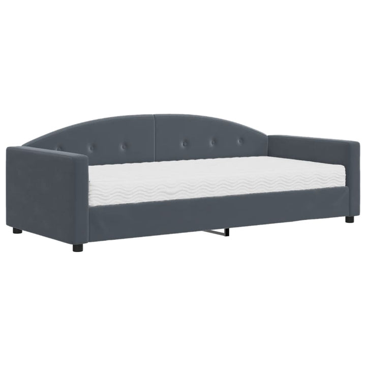 daybed med madras 90x190 cm velour mørkegrå