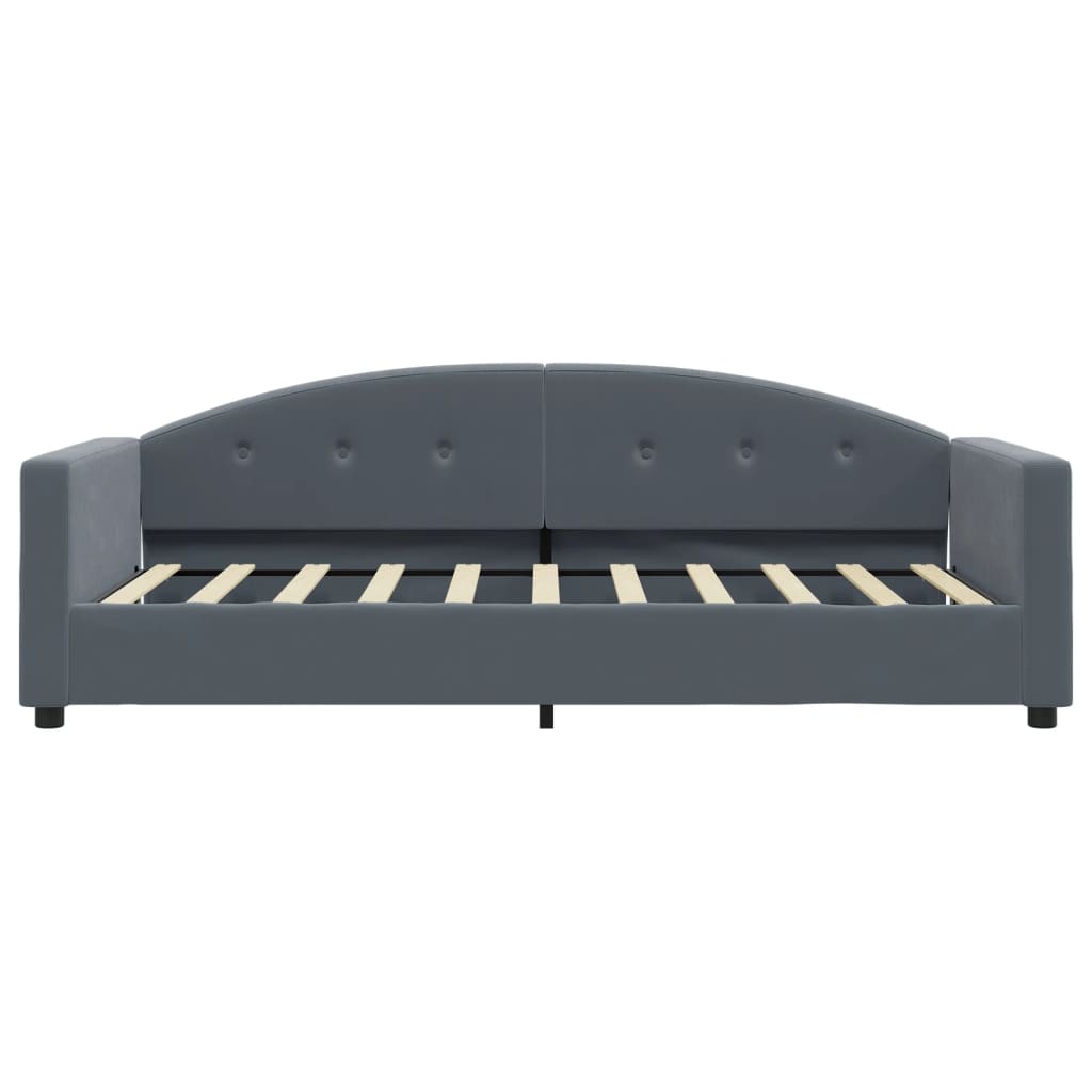 daybed med madras 90x190 cm velour mørkegrå