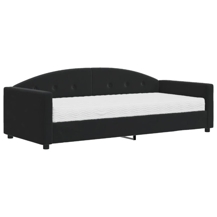 daybed med madras 90x190 cm velour sort