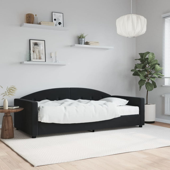 daybed med madras 90x190 cm velour sort