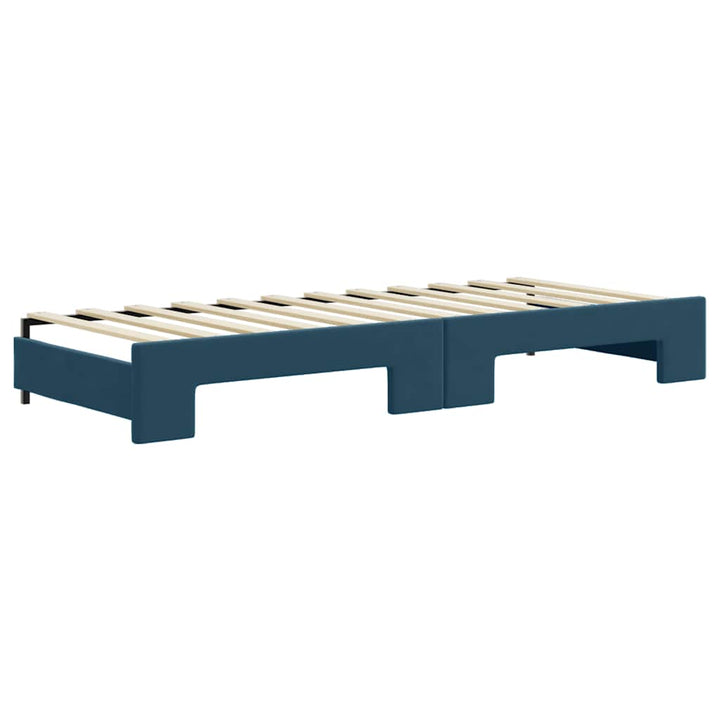 daybed med udtræk 80x200 cm velour blå