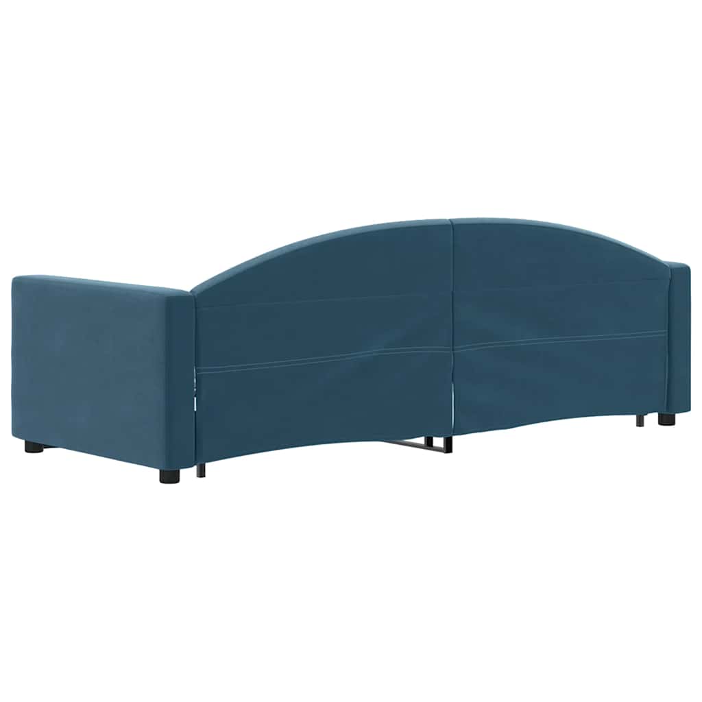 daybed med udtræk 80x200 cm velour blå