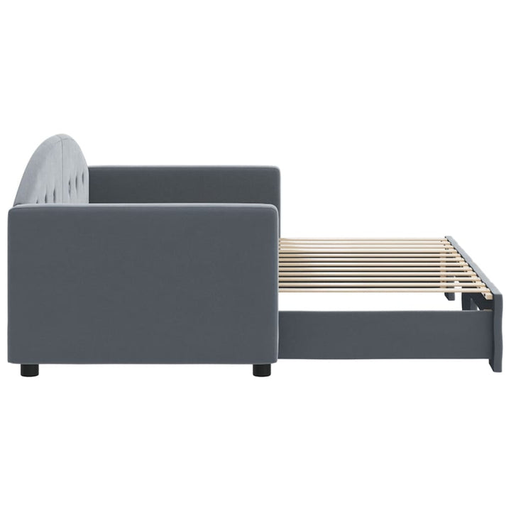 daybed med udtræk 80x200 cm velour mørkegrå
