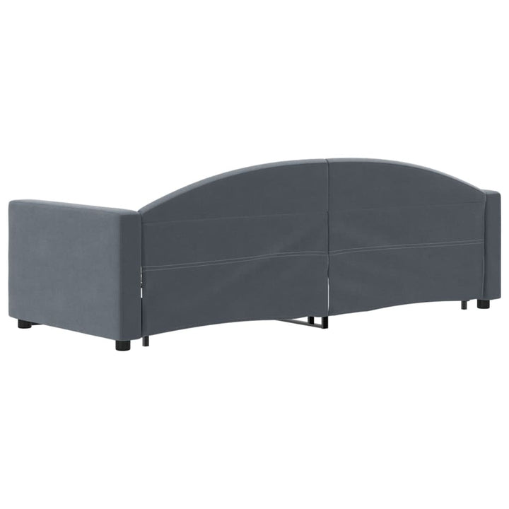 daybed med udtræk 80x200 cm velour mørkegrå