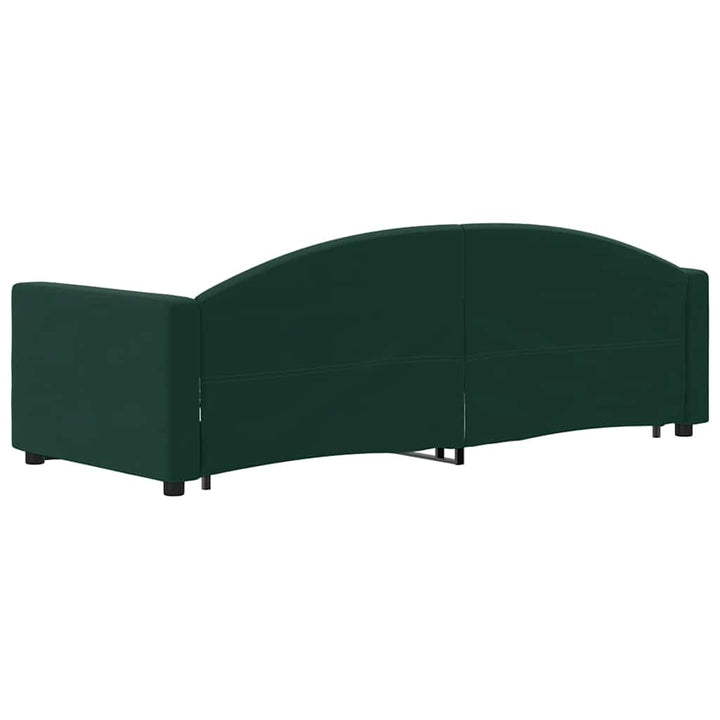 daybed med udtræk 80x200 cm velour mørkegrøn