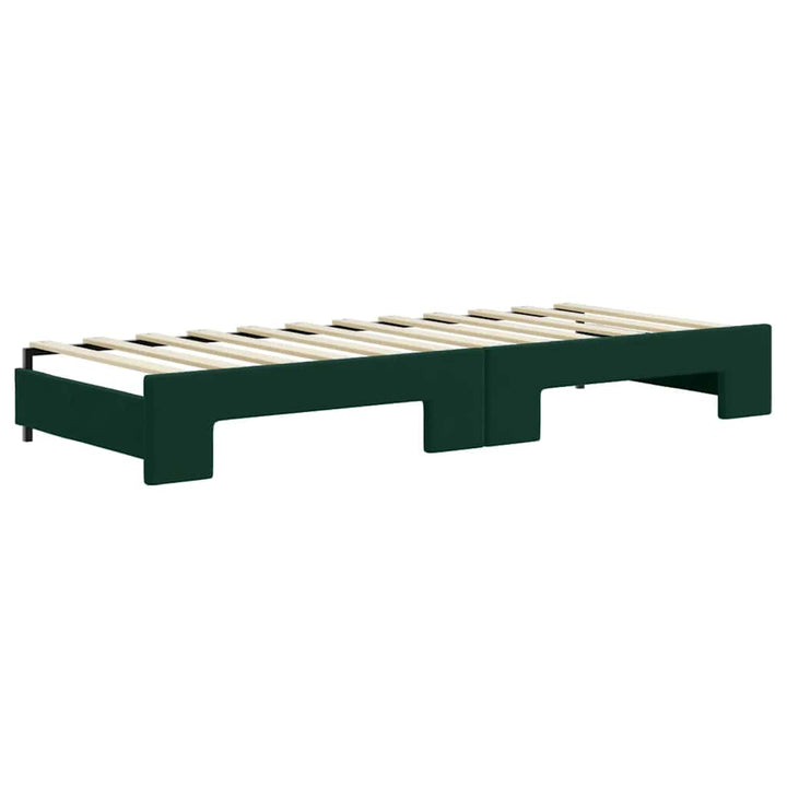 daybed med udtræk 80x200 cm velour mørkegrøn