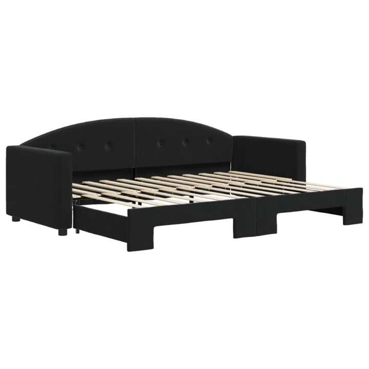 daybed med udtræk 80x200 cm velour sort